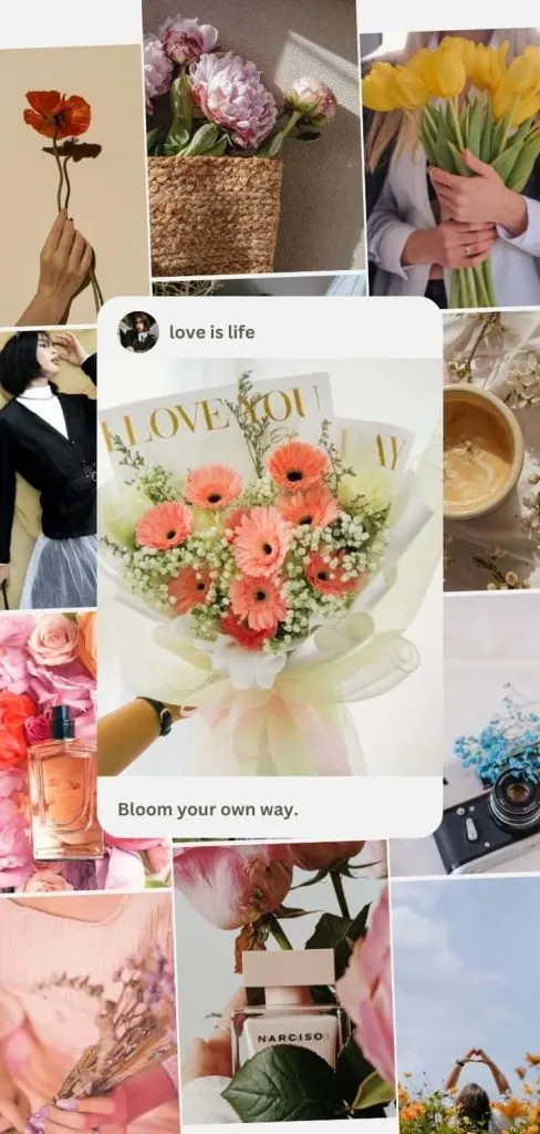 Refreshing flower collage pictures