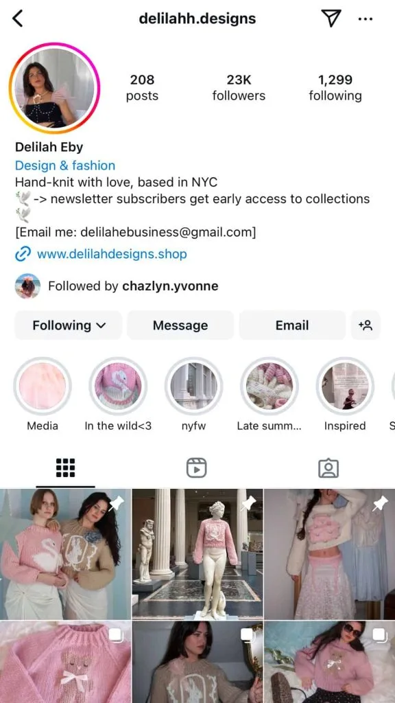 handmade knit clothing