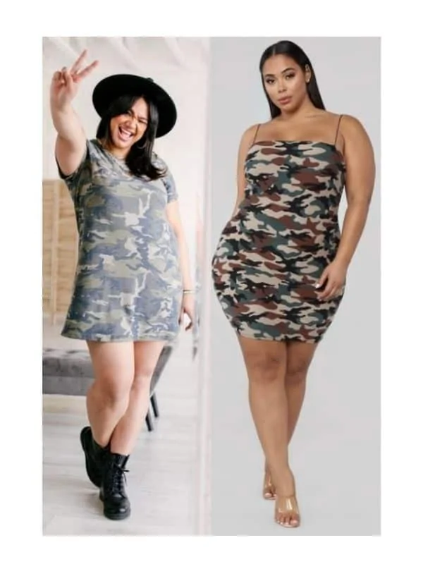 Camouflage outfits ideas plus size