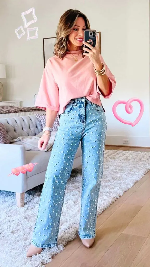 pearl jeans for casual bridal shower