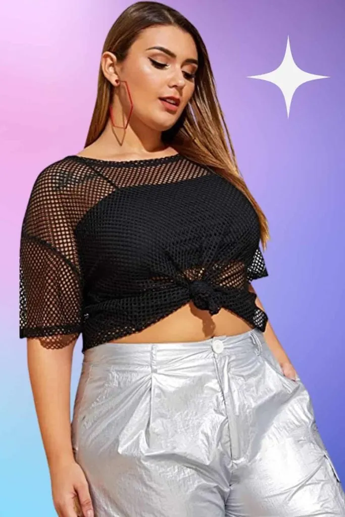 fishnet top amazon plus size