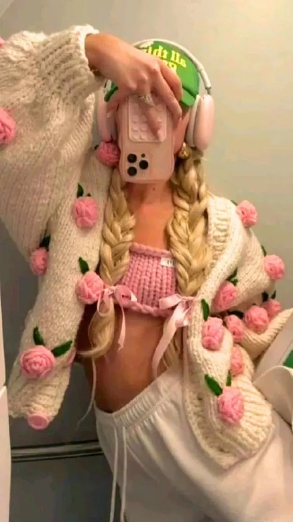 winter flower cardigan