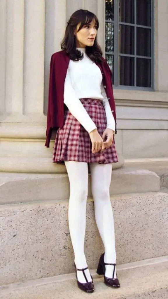 winter cute fashion white tights