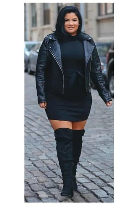 plus size concert outfit ideas , all-black plus size concert look