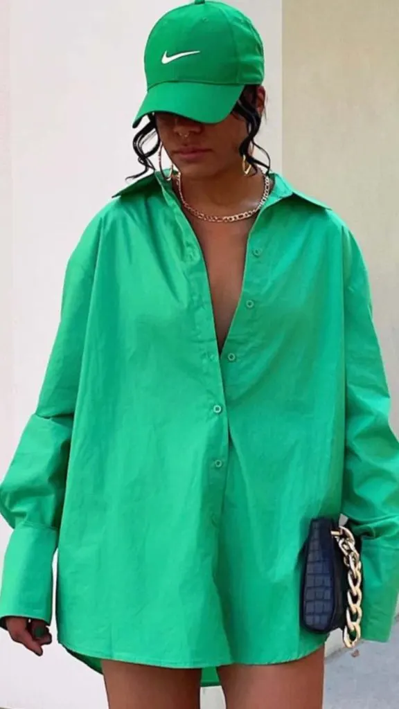 oversized shirt monochrome outfit