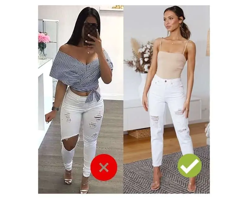 how to wear white jeans with cellulite