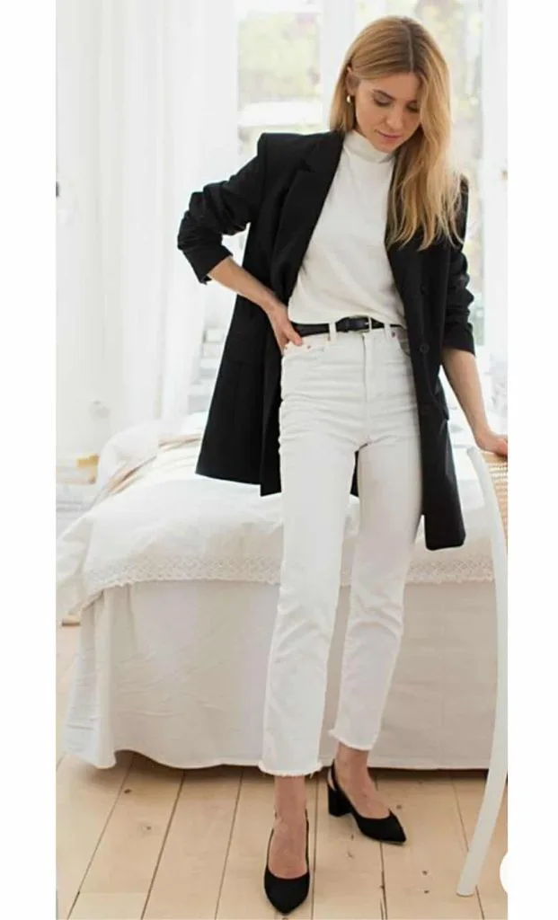 White jeans office outfit
