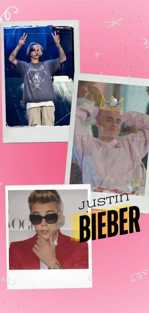 Justin Bieber pink collage 