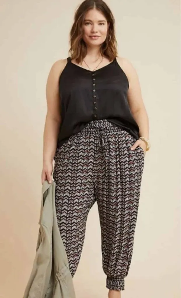 satin top and linen pants