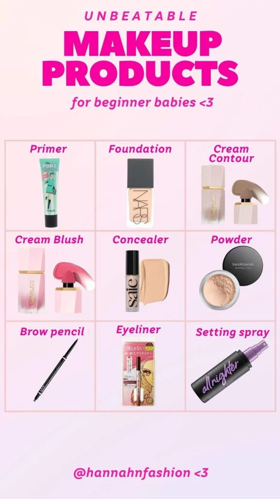 makeup list to buy for beginners