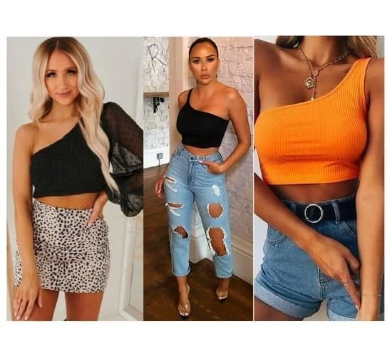 how to wear one-shoulder top , one shoulder top outfits