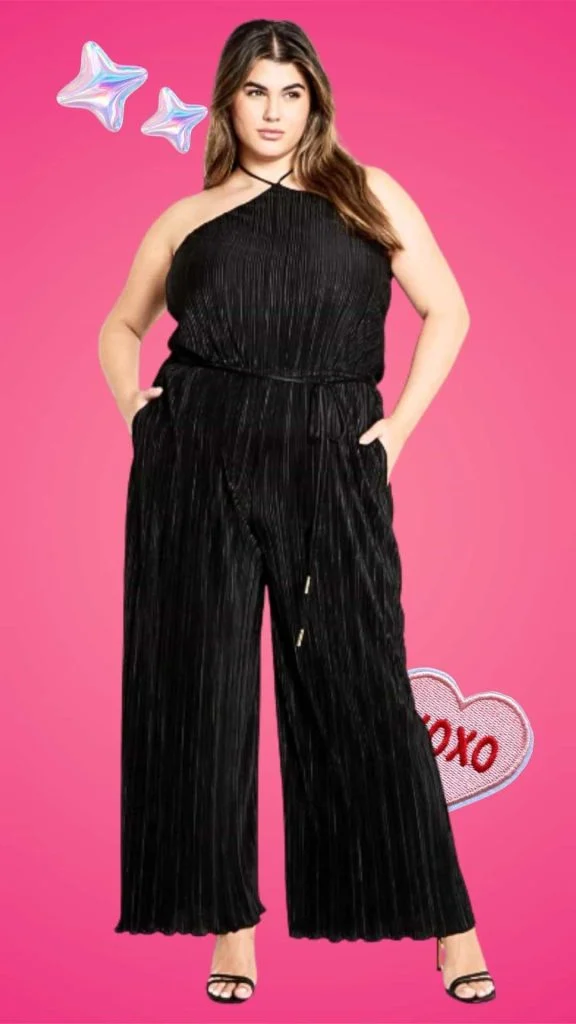 BLACK jumpsuit plus size wedding guest