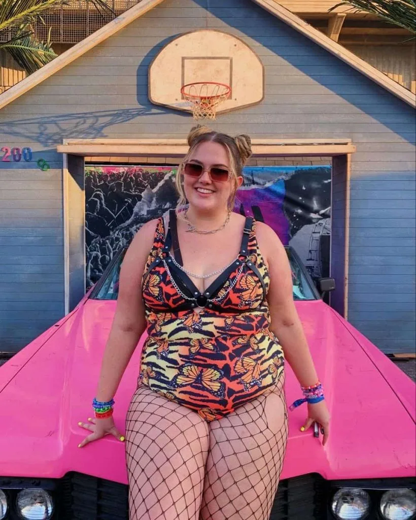 plus size rave party outfit fishnet