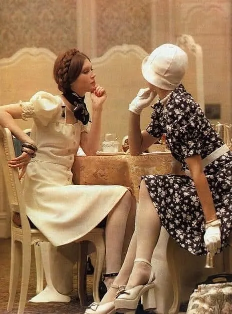 White tights Victorian tea party