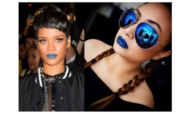 What clothes to wear with blue lipstick