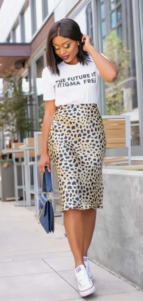 ANIMAL print walking date outfit idea