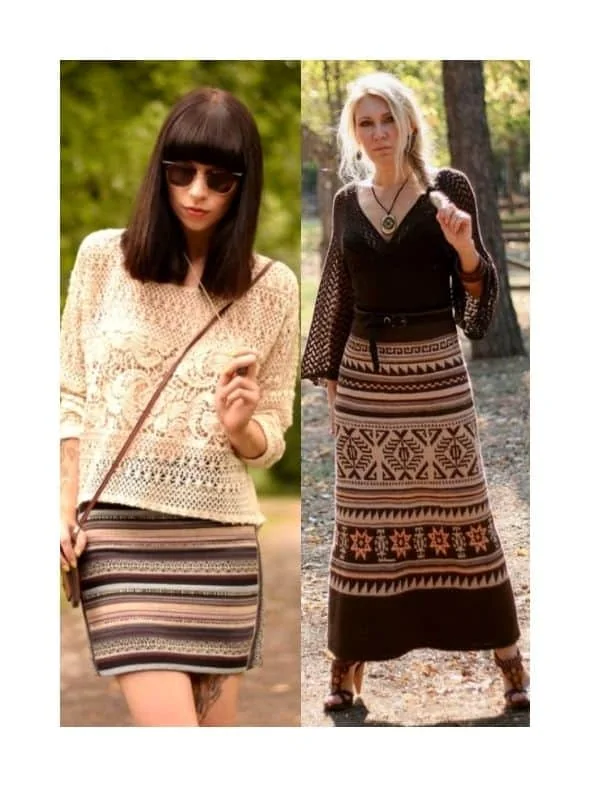 what to wear with ribbed skirt