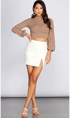 What to wear with the cream leather dress