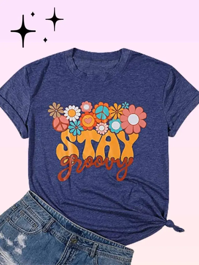 Casual groovy shirt for woodstock themed party